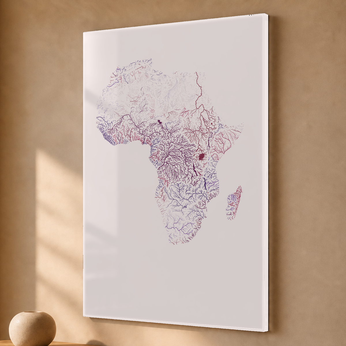 Beautiful Rivers — África — Ameixa e rosé, Acrílico · 40 × 60 cm, Sem margem