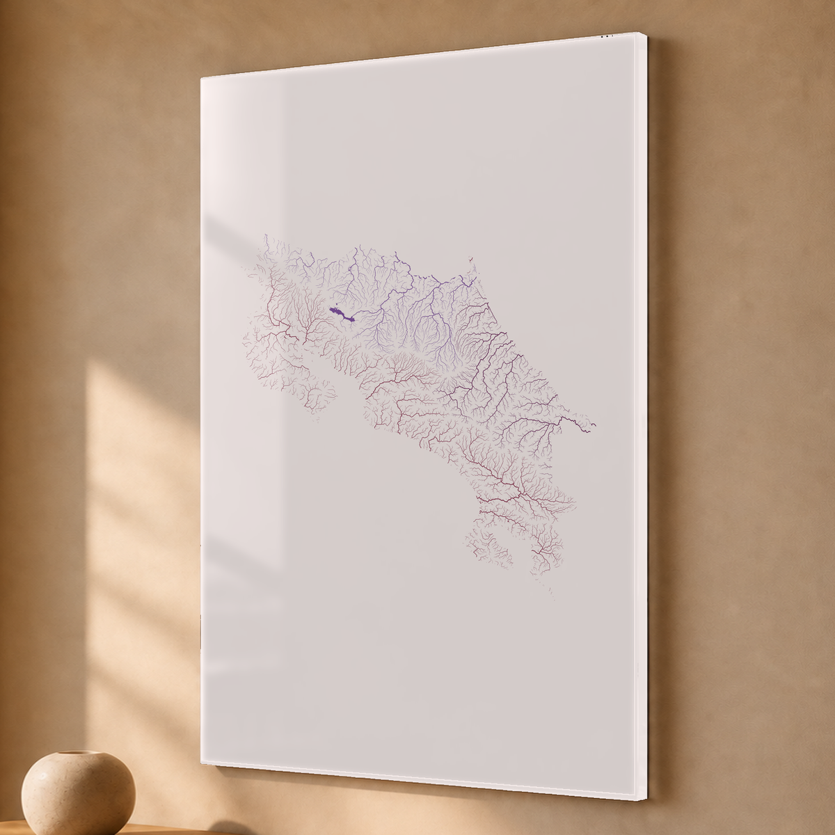 Quadro dos rios da Costa Rica — Ameixa e rosé, Sem margem — Acrílico — 2x3