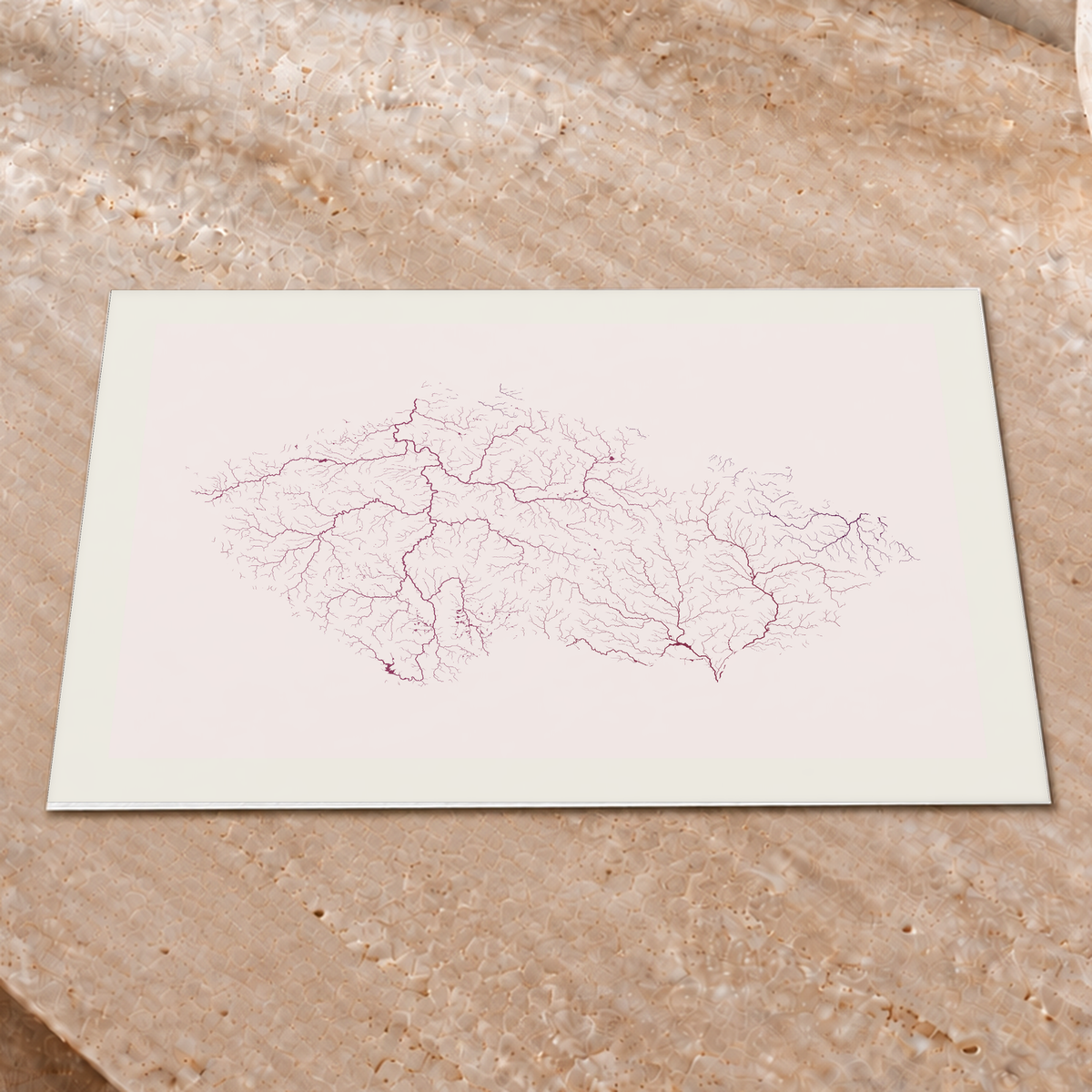 Beautiful Rivers — Chéquia — Ameixa e rosé, Impressão fine art · 30 × 40 cm, Margem branca