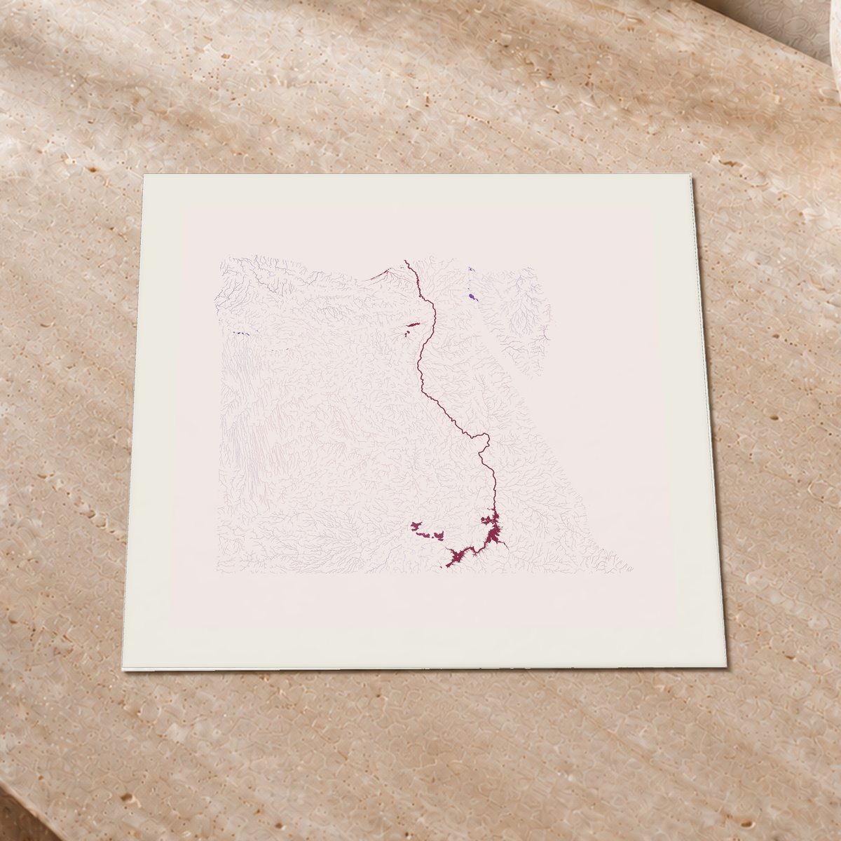 Beautiful Rivers — Egito — Ameixa e rosé, Impressão fine art · 30 × 30 cm, Margem branca