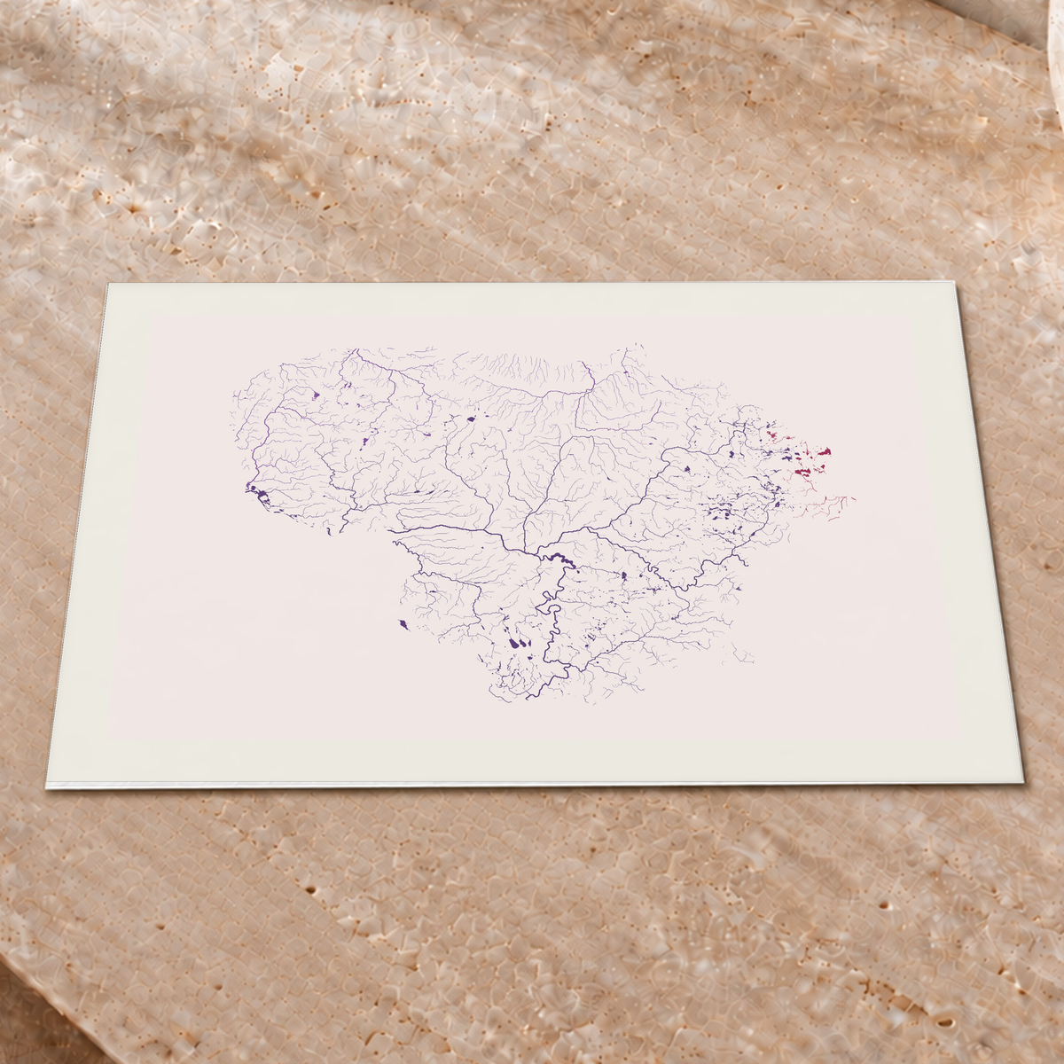 Beautiful Rivers — Lituânia — Ameixa e rosé, Impressão fine art · 30 × 40 cm, Margem branca