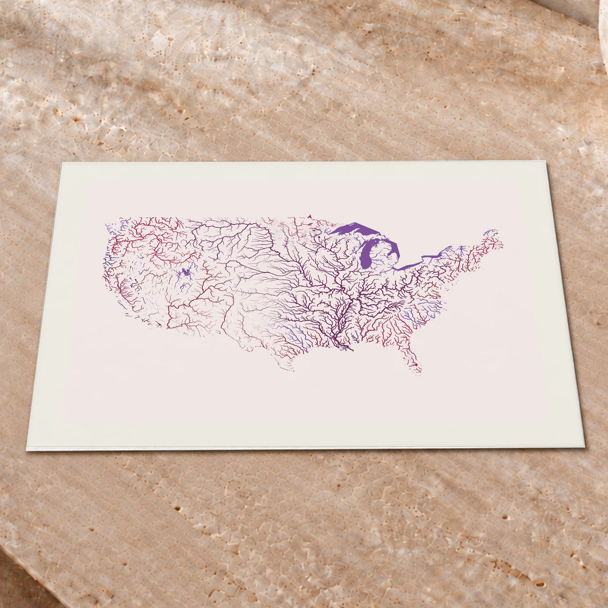 Beautiful Rivers — Estados Unidos — Ameixa e rosé, Impressão fine art · 30 × 40 cm, Margem branca