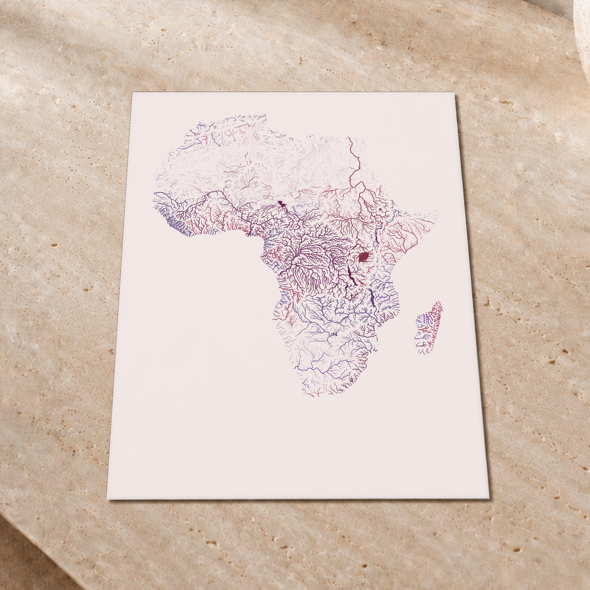 Beautiful Rivers — África — Ameixa e rosé, Impressão fine art · 30 × 40 cm, Sem margem