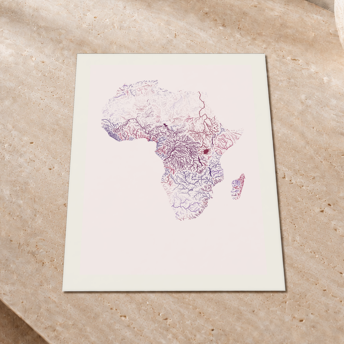 Beautiful Rivers — África — Ameixa e rosé, Impressão fine art · 30 × 40 cm, Margem branca