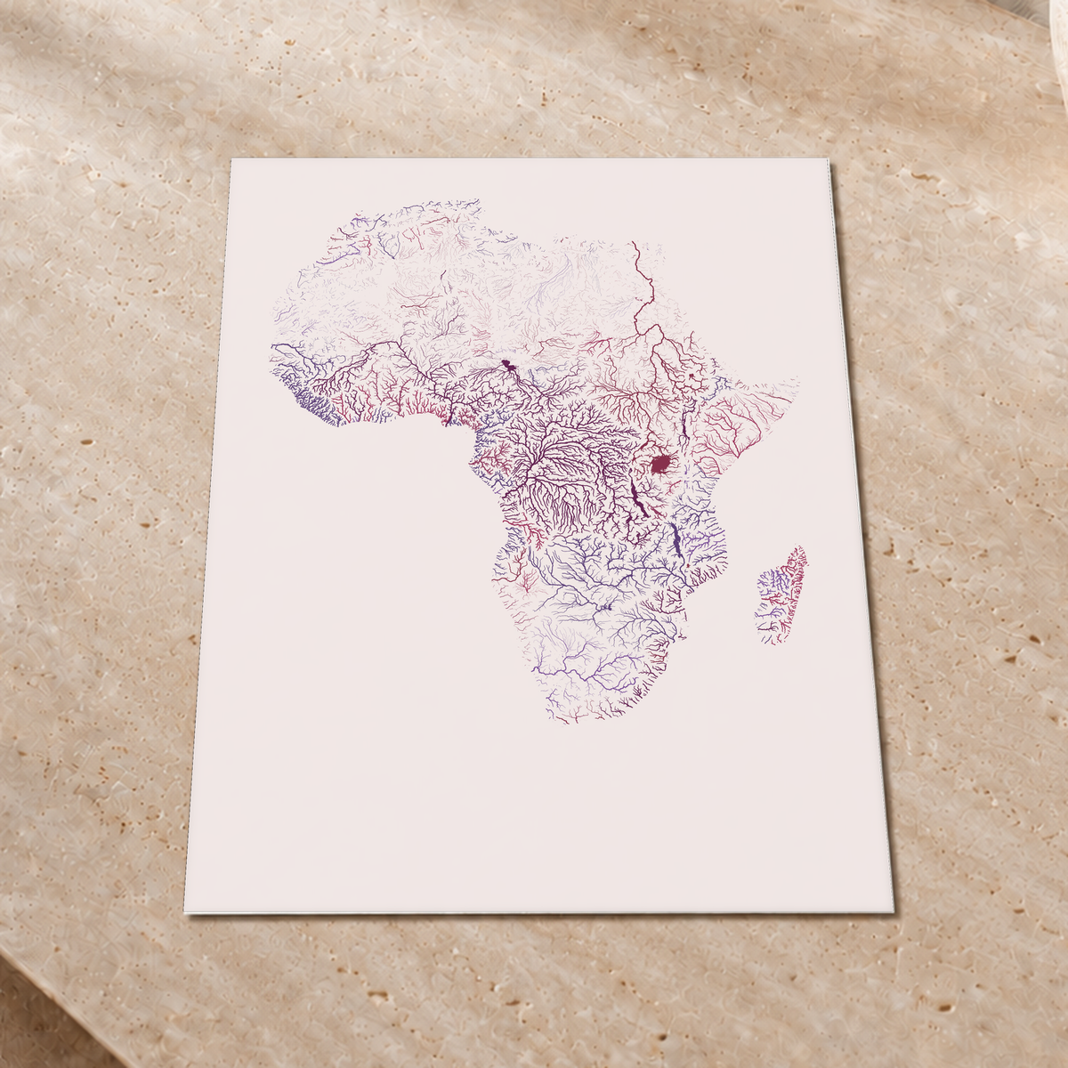 Beautiful Rivers — África — Ameixa e rosé, Impressão fine art · 45 × 60 cm, Sem margem
