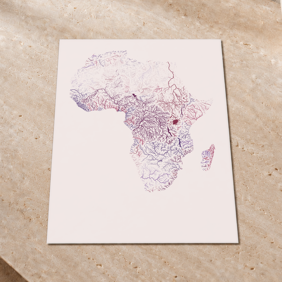 Beautiful Rivers — África — Ameixa e rosé, Impressão fine art · 60 × 80 cm, Sem margem