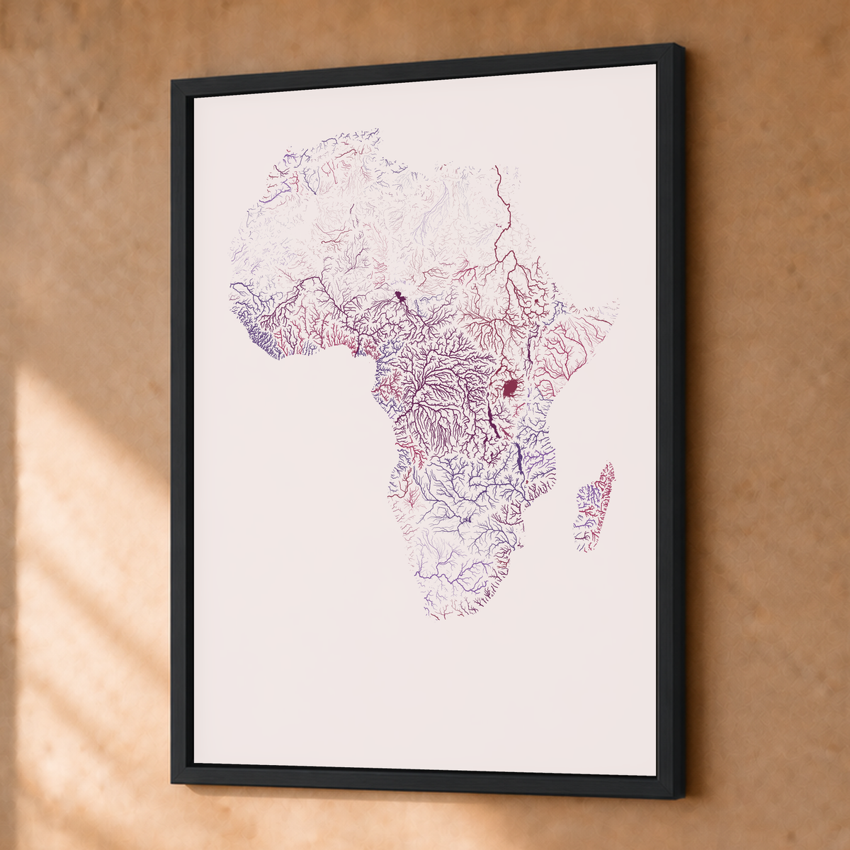 Beautiful Rivers — África — Ameixa e rosé, Fine art emoldurado · 30 × 40 cm, Preto · Sem margem