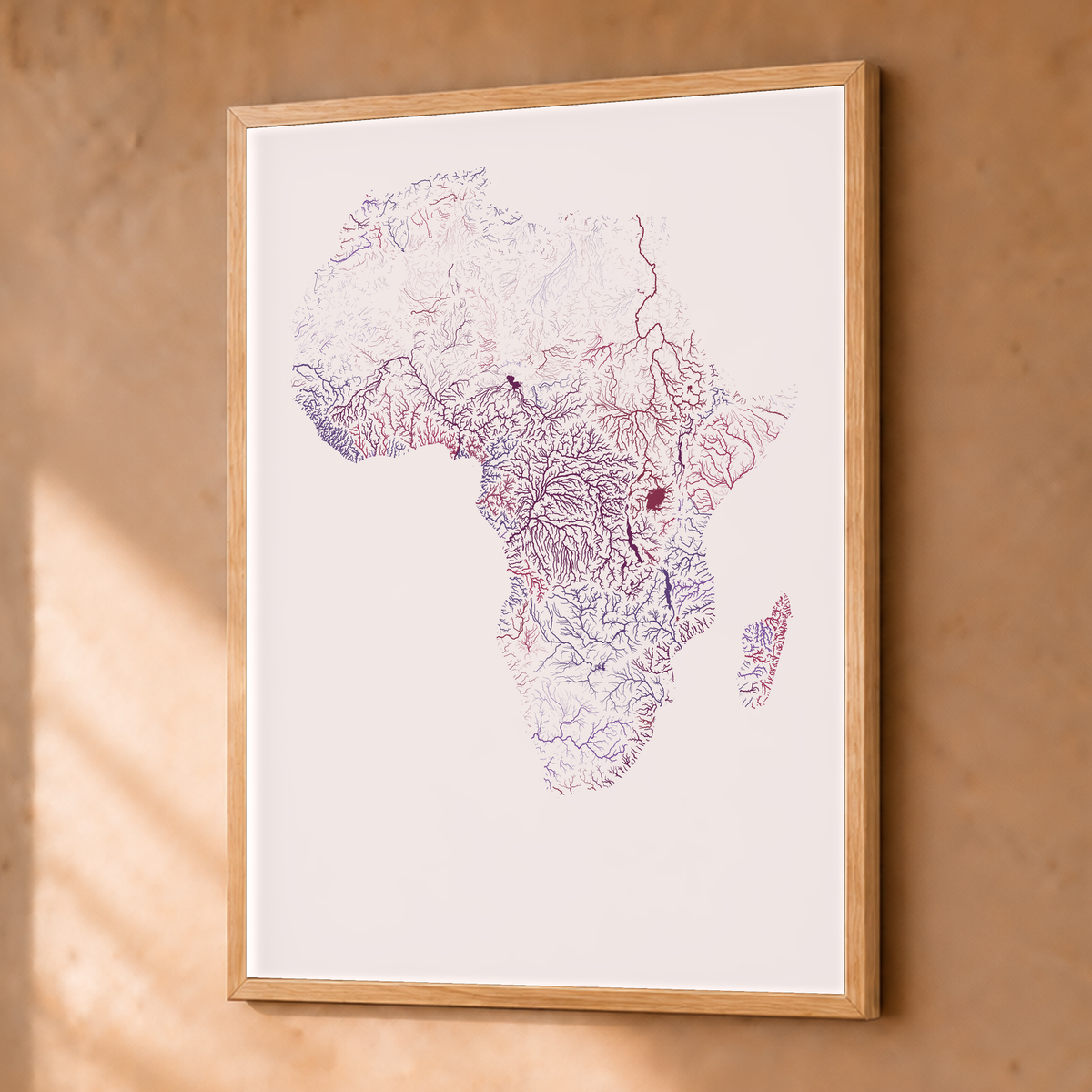 Beautiful Rivers — África — Ameixa e rosé, Fine art emoldurado · 30 × 40 cm, Natural · Sem margem