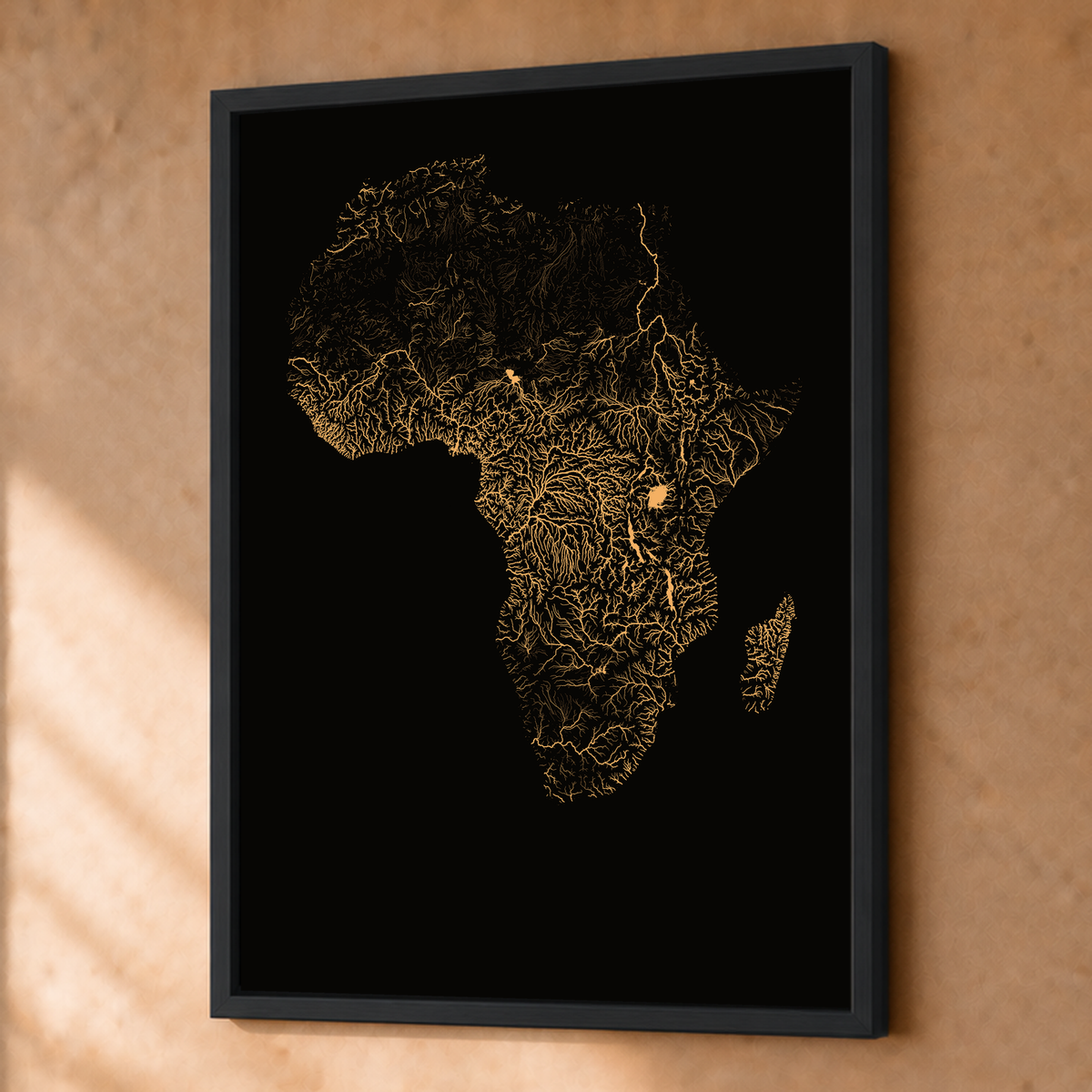 Beautiful Rivers — África — Cobre, Fine art emoldurado · 45 × 60 cm, Preto · Sem margem