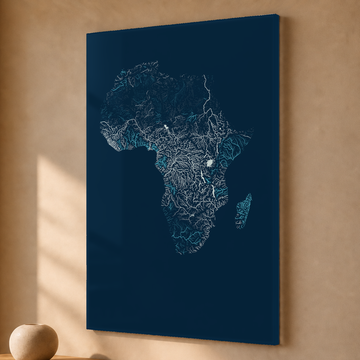 Beautiful Rivers — África — Cianotipia, Acrílico · 40 × 60 cm, Sem margem