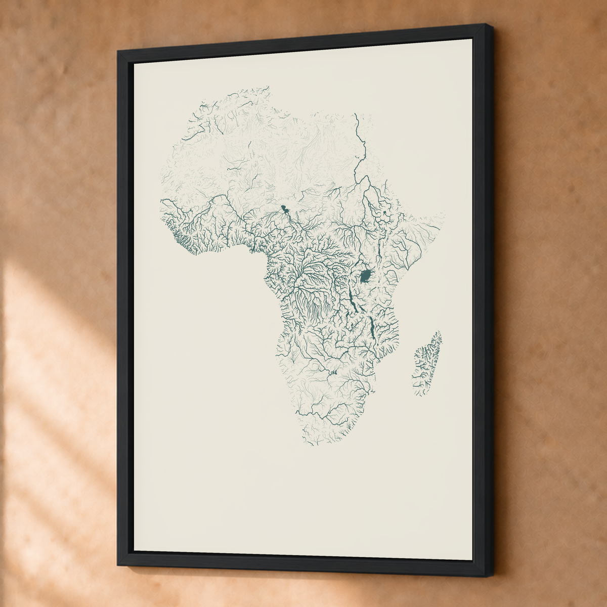 Beautiful Rivers — África — Natural e luminosa, Fine art emoldurado · 45 × 60 cm, Preto · Sem margem