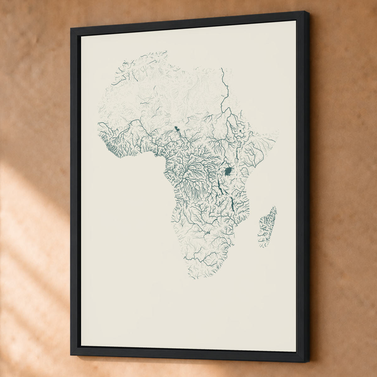 Beautiful Rivers — África — Natural e luminosa, Fine art emoldurado · 60 × 80 cm, Preto · Sem margem