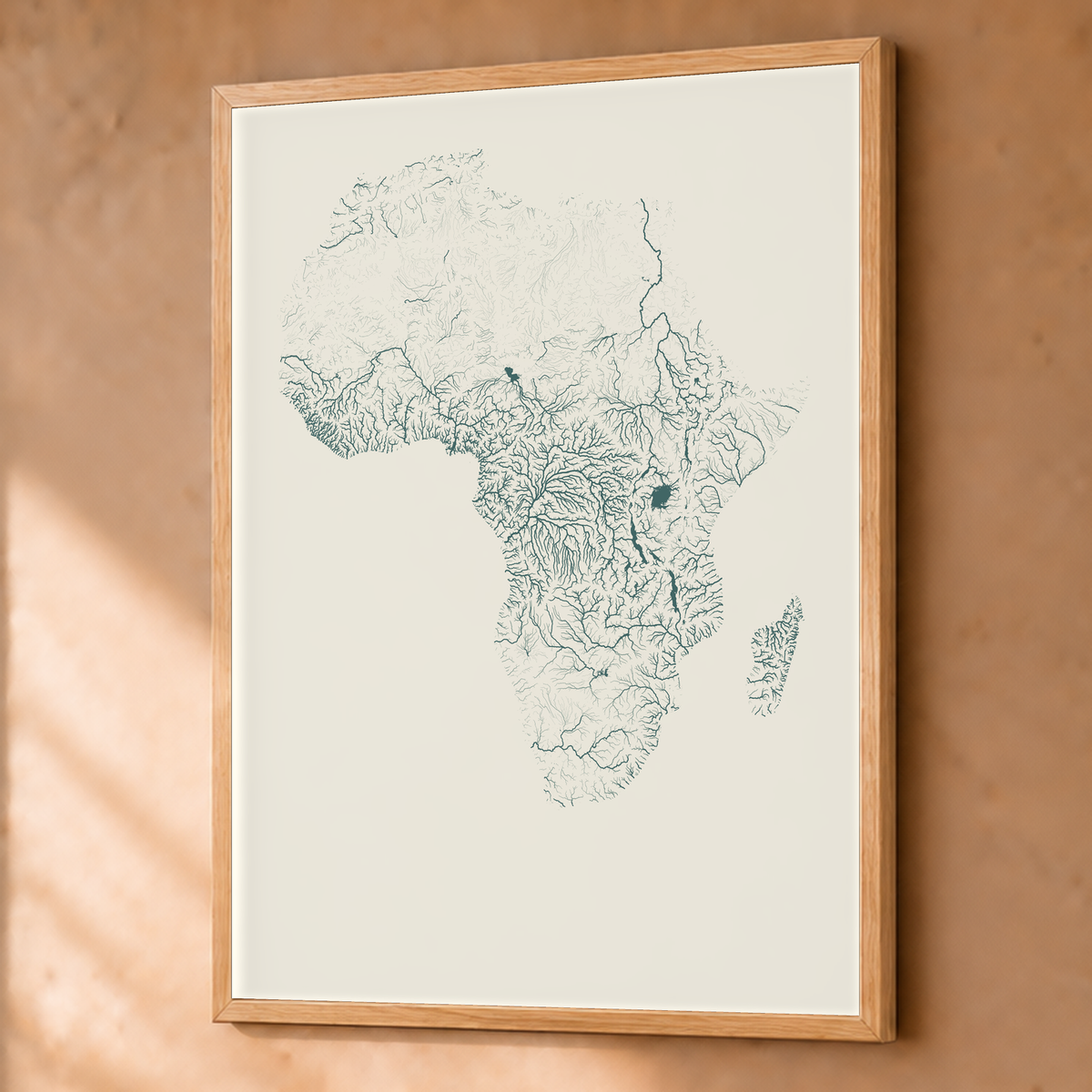 Beautiful Rivers — África — Natural e luminosa, Fine art emoldurado · 60 × 80 cm, Natural · Sem margem