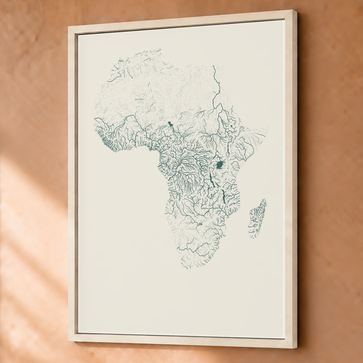 Beautiful Rivers — África — Natural e luminosa, Fine art emoldurado · 60 × 80 cm, Branco · Sem margem