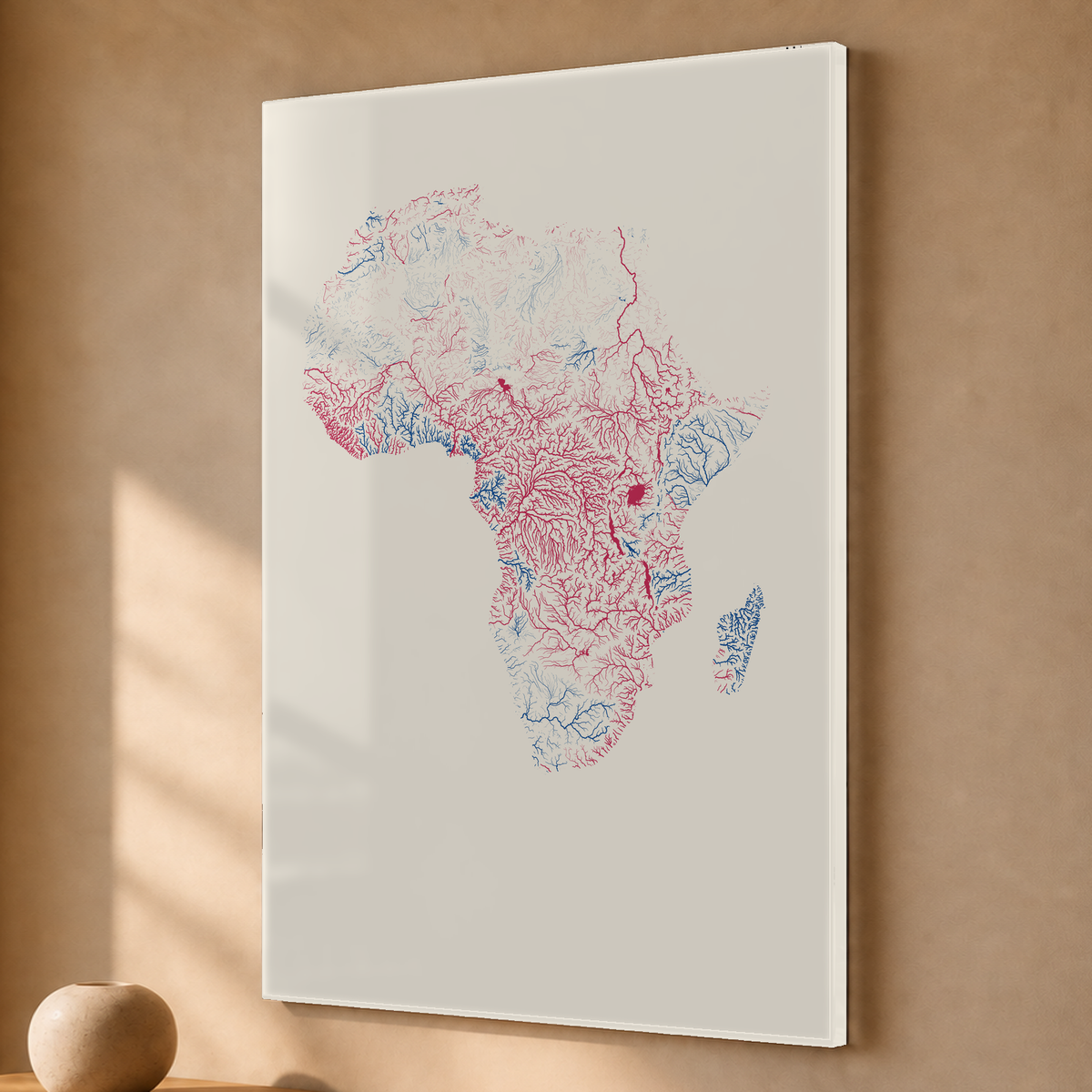 Beautiful Rivers — África — Risografia, Acrílico · 40 × 60 cm, Sem margem