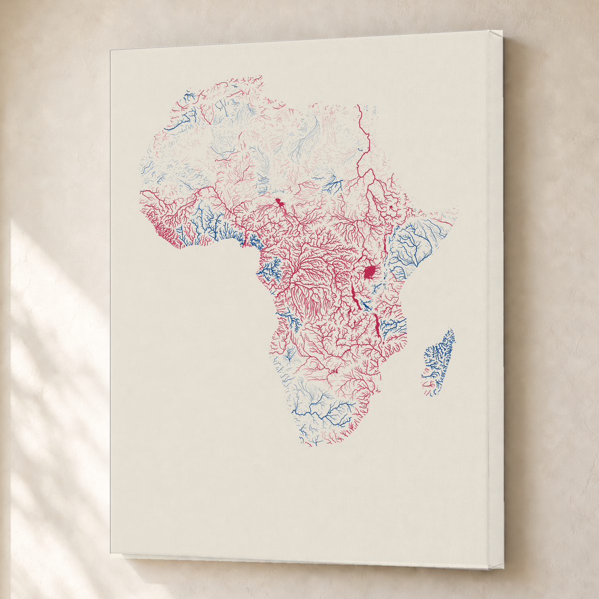 Beautiful Rivers — África — Risografia, Canvas · 45 × 60 cm, Sem margem