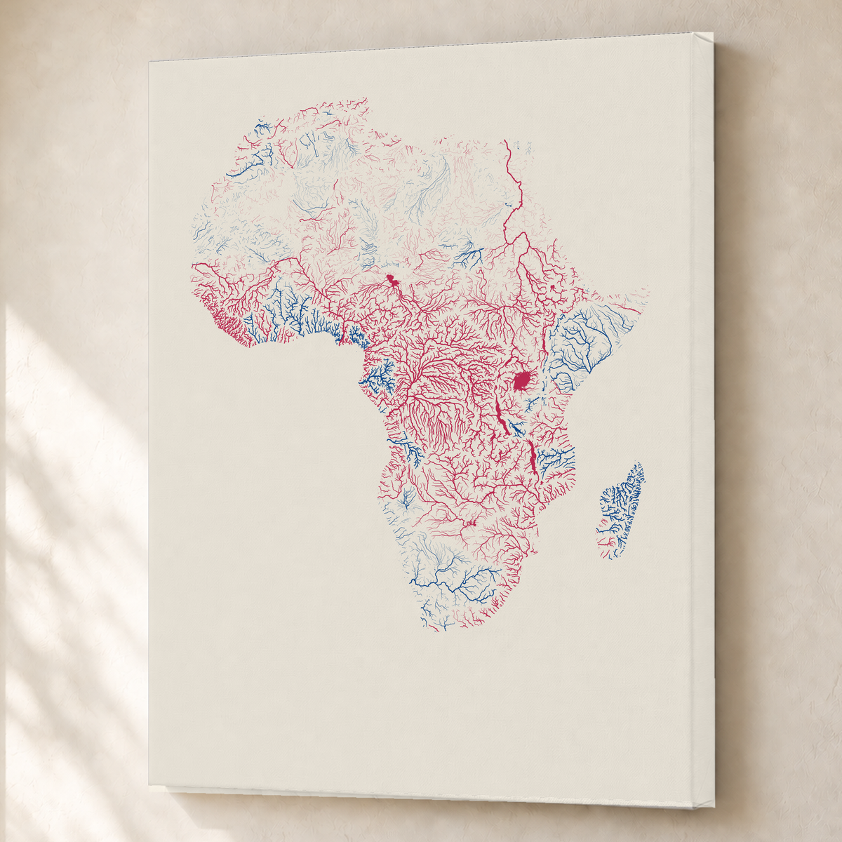 Beautiful Rivers — África — Risografia, Canvas · 60 × 80 cm, Sem margem
