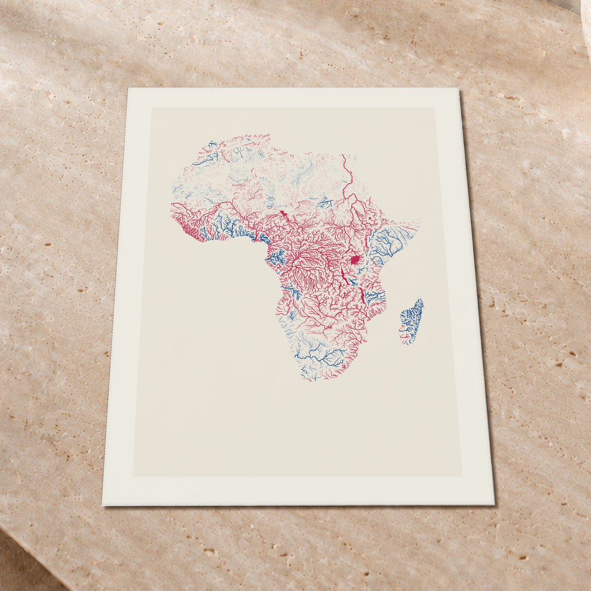 Beautiful Rivers — África — Risografia, Impressão fine art · 45 × 60 cm, Margem branca