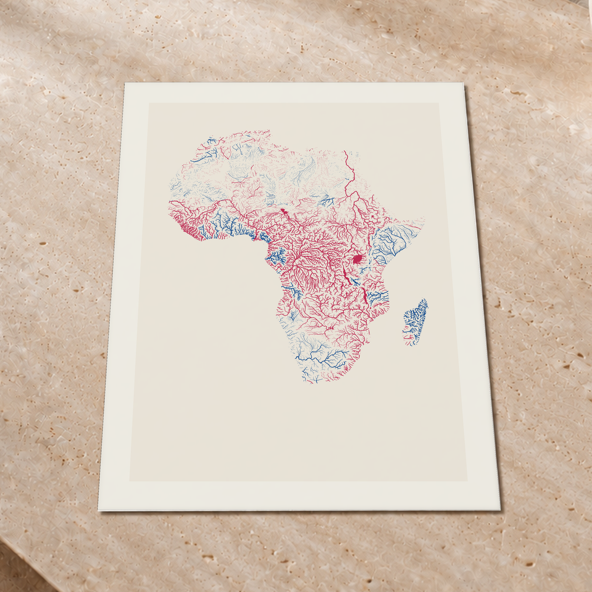 Beautiful Rivers — África — Risografia, Impressão fine art · 60 × 80 cm, Margem branca