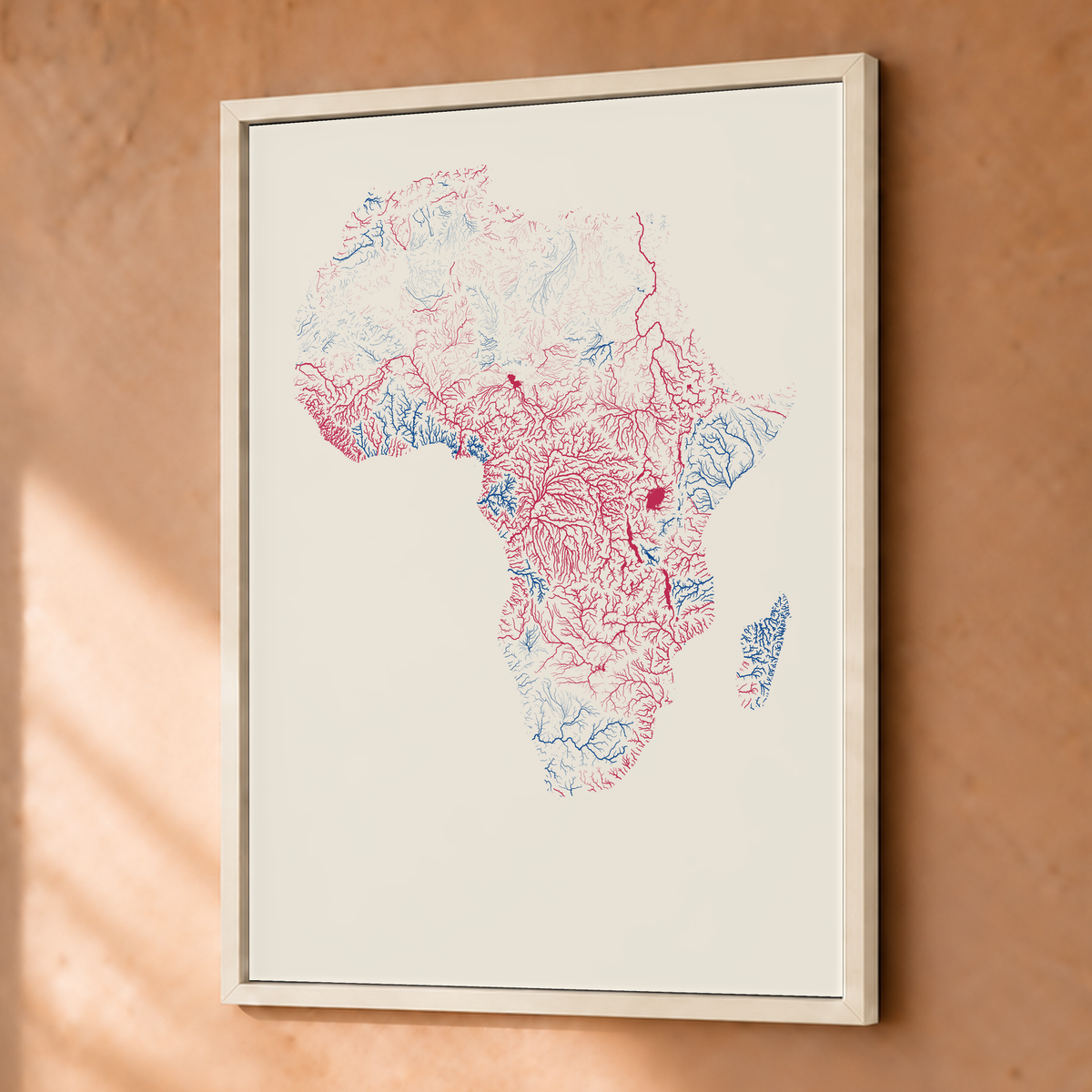 Beautiful Rivers — África — Risografia, Fine art emoldurado · 30 × 40 cm, Branco · Sem margem