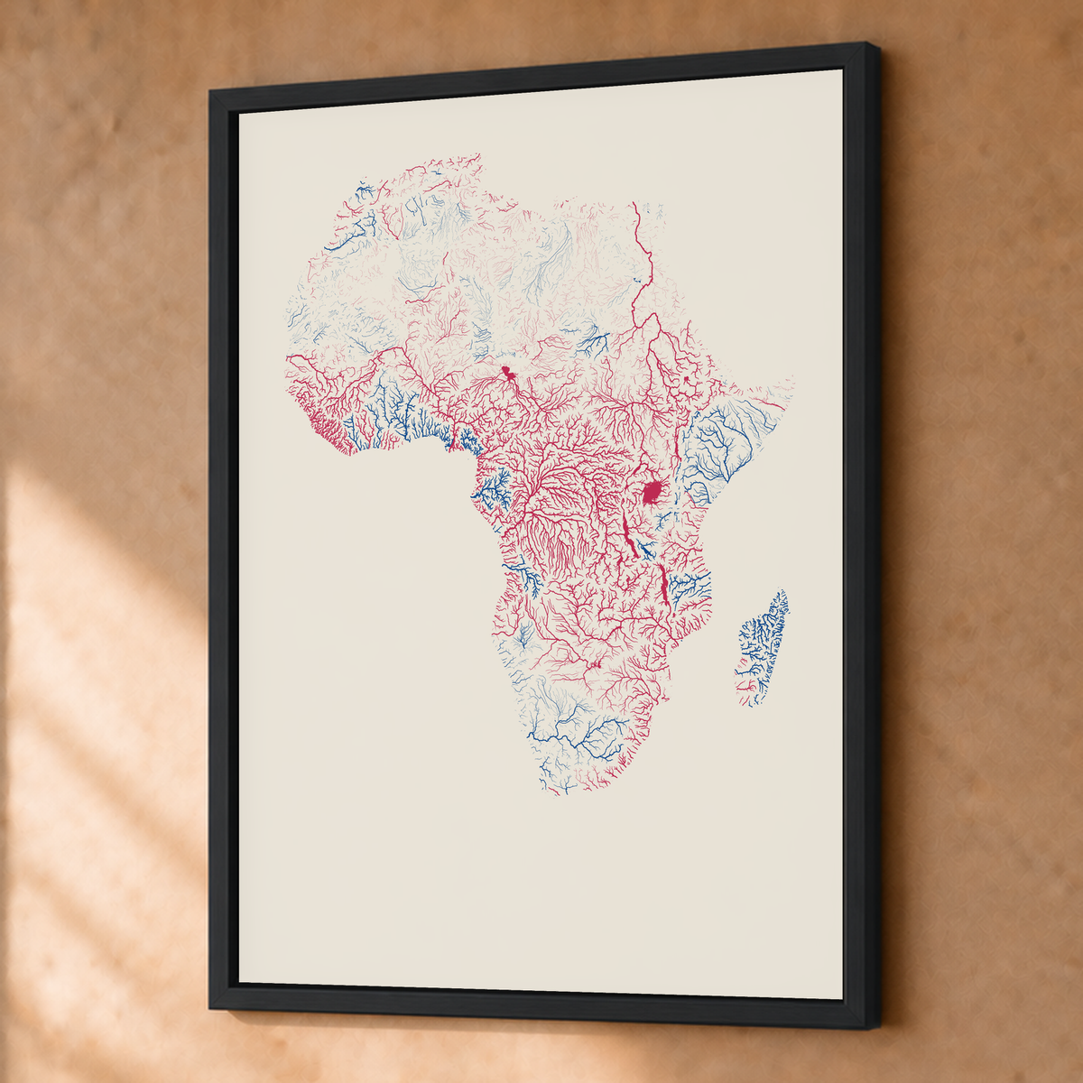 Beautiful Rivers — África — Risografia, Fine art emoldurado · 45 × 60 cm, Preto · Sem margem