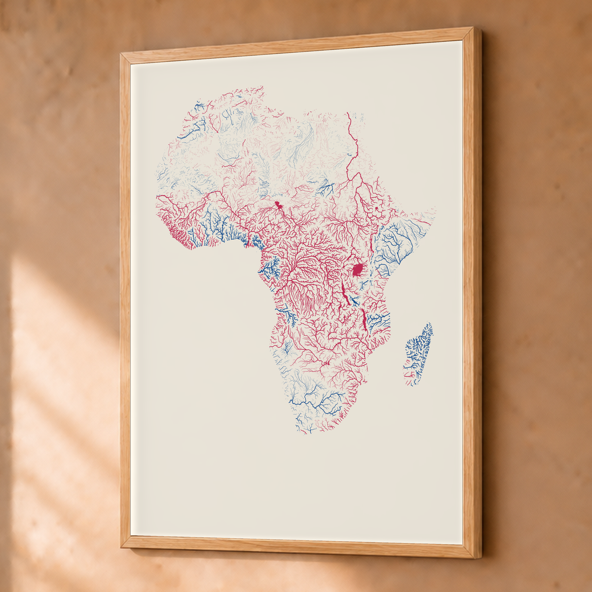 Beautiful Rivers — África — Risografia, Fine art emoldurado · 45 × 60 cm, Natural · Sem margem