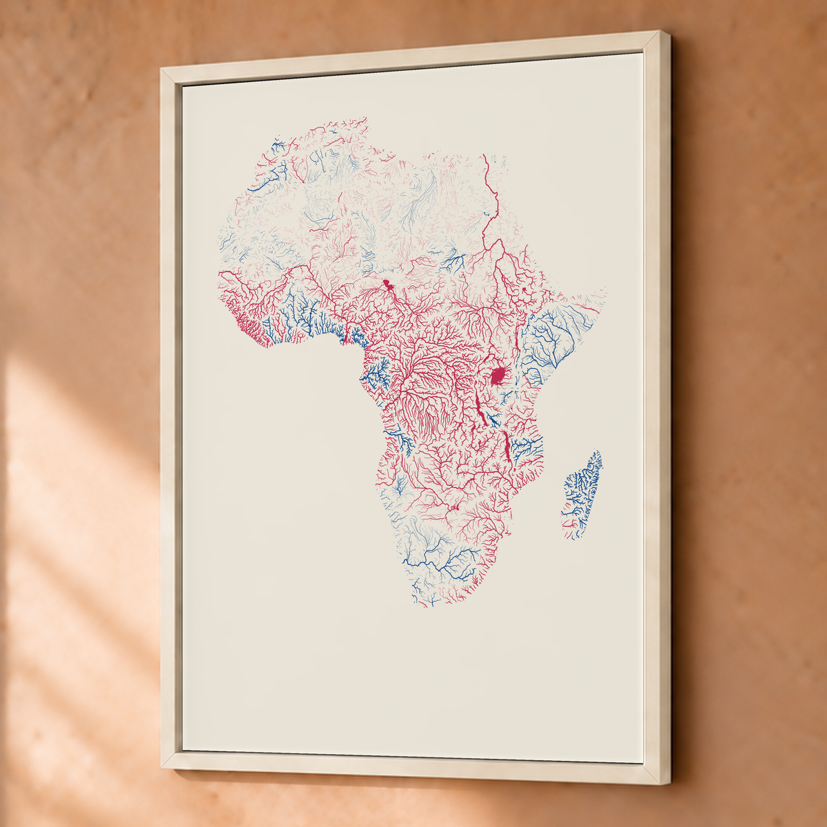 Beautiful Rivers — África — Risografia, Fine art emoldurado · 45 × 60 cm, Branco · Sem margem