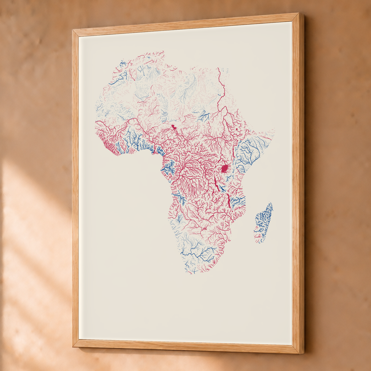 Beautiful Rivers — África — Risografia, Fine art emoldurado · 60 × 80 cm, Natural · Sem margem