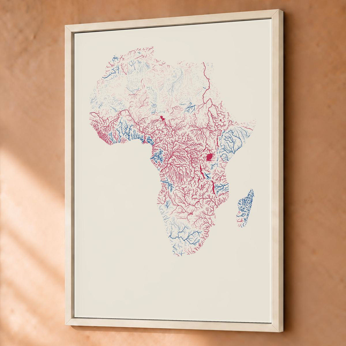 Beautiful Rivers — África — Risografia, Fine art emoldurado · 60 × 80 cm, Branco · Sem margem