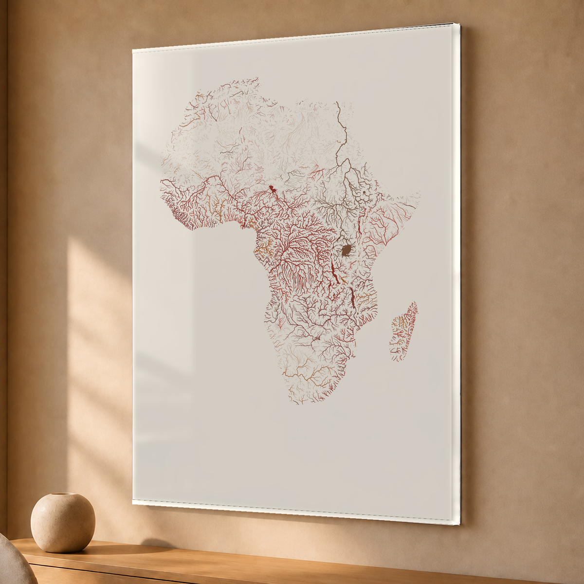 Beautiful Rivers — África — Terracota e areia, Acrílico · 30 × 40 cm, Sem margem