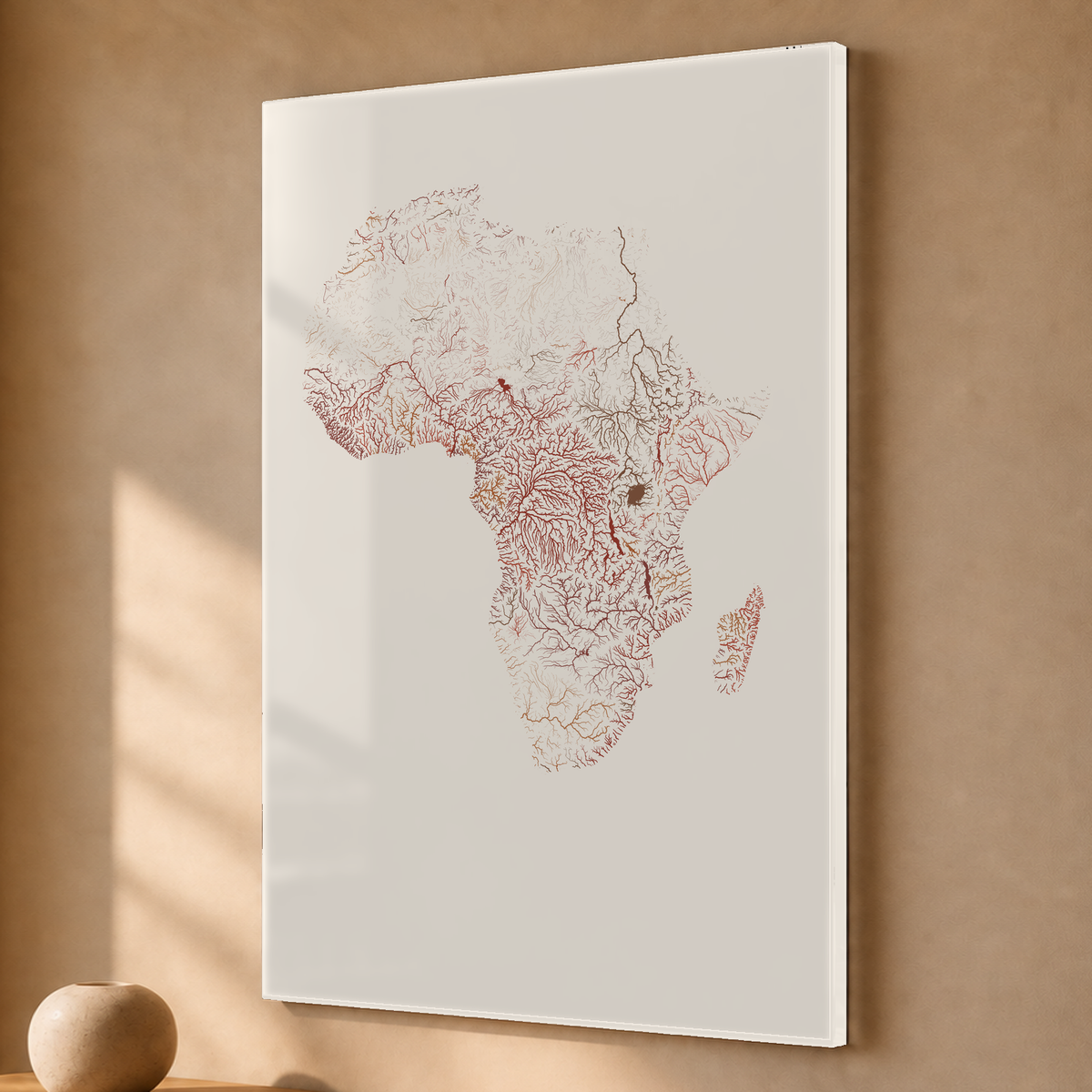 Beautiful Rivers — África — Terracota e areia, Acrílico · 40 × 60 cm, Sem margem