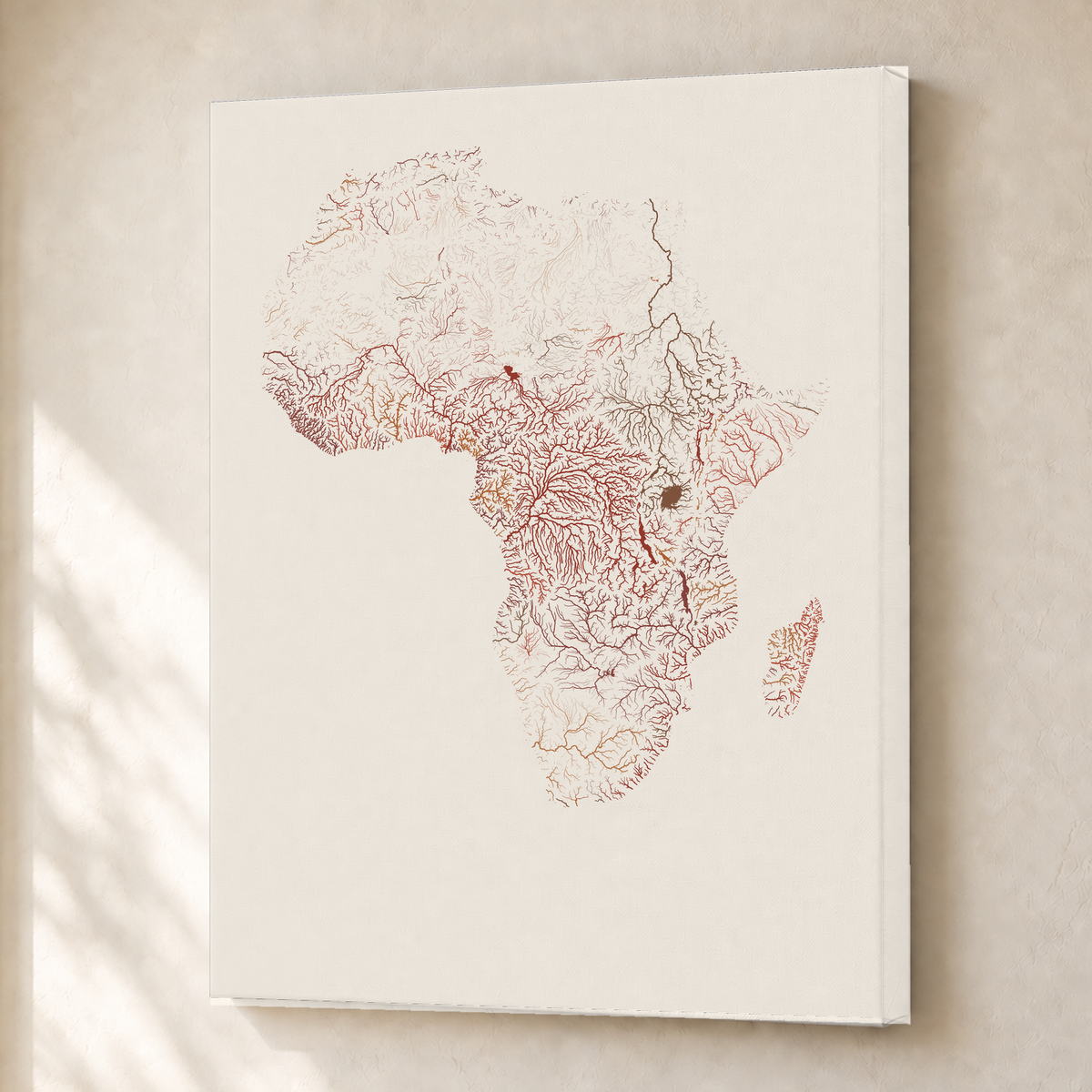 Beautiful Rivers — África — Terracota e areia, Canvas · 30 × 40 cm, Sem margem