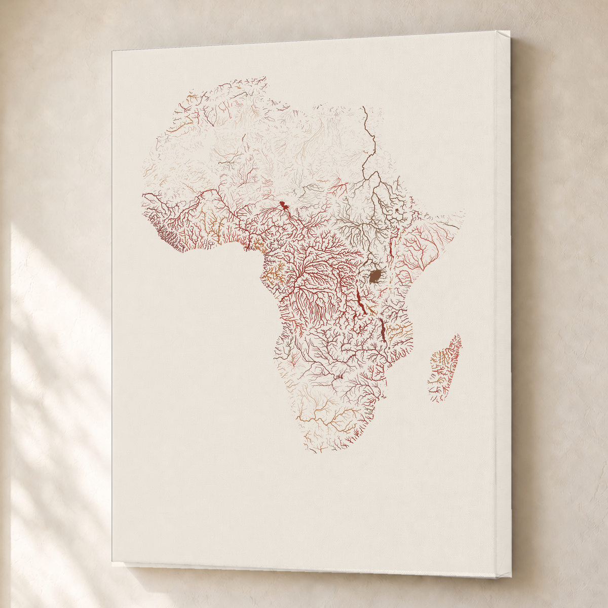 Beautiful Rivers — África — Terracota e areia, Canvas · 45 × 60 cm, Sem margem