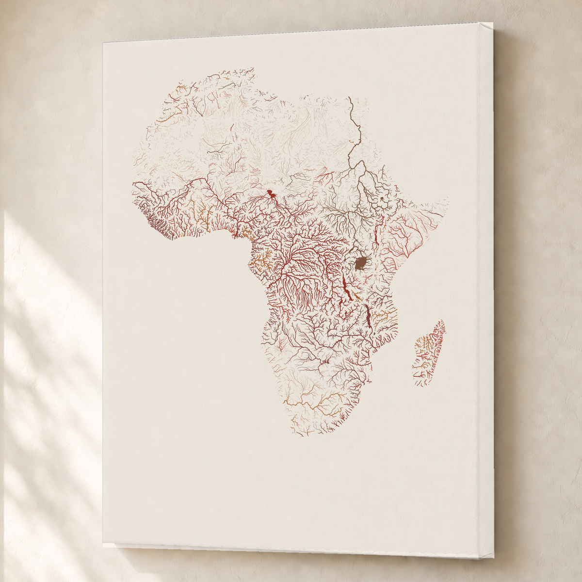 Beautiful Rivers — África — Terracota e areia, Canvas · 60 × 80 cm, Sem margem