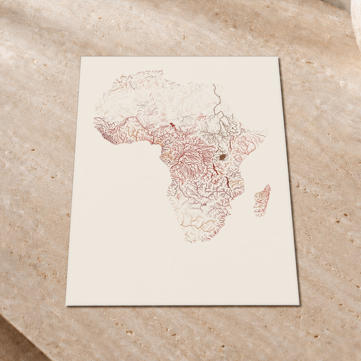 Beautiful Rivers — África — Terracota e areia, Impressão fine art · 30 × 40 cm, Sem margem