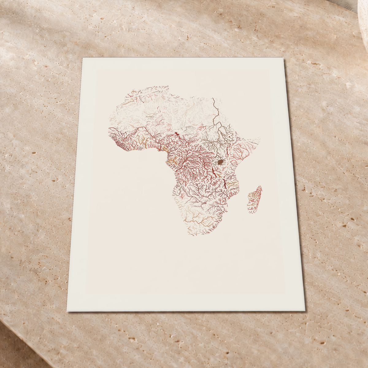 Beautiful Rivers — África — Terracota e areia, Impressão fine art · 30 × 40 cm, Margem branca