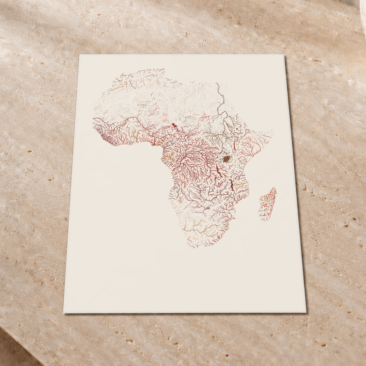 Beautiful Rivers — África — Terracota e areia, Impressão fine art · 45 × 60 cm, Sem margem