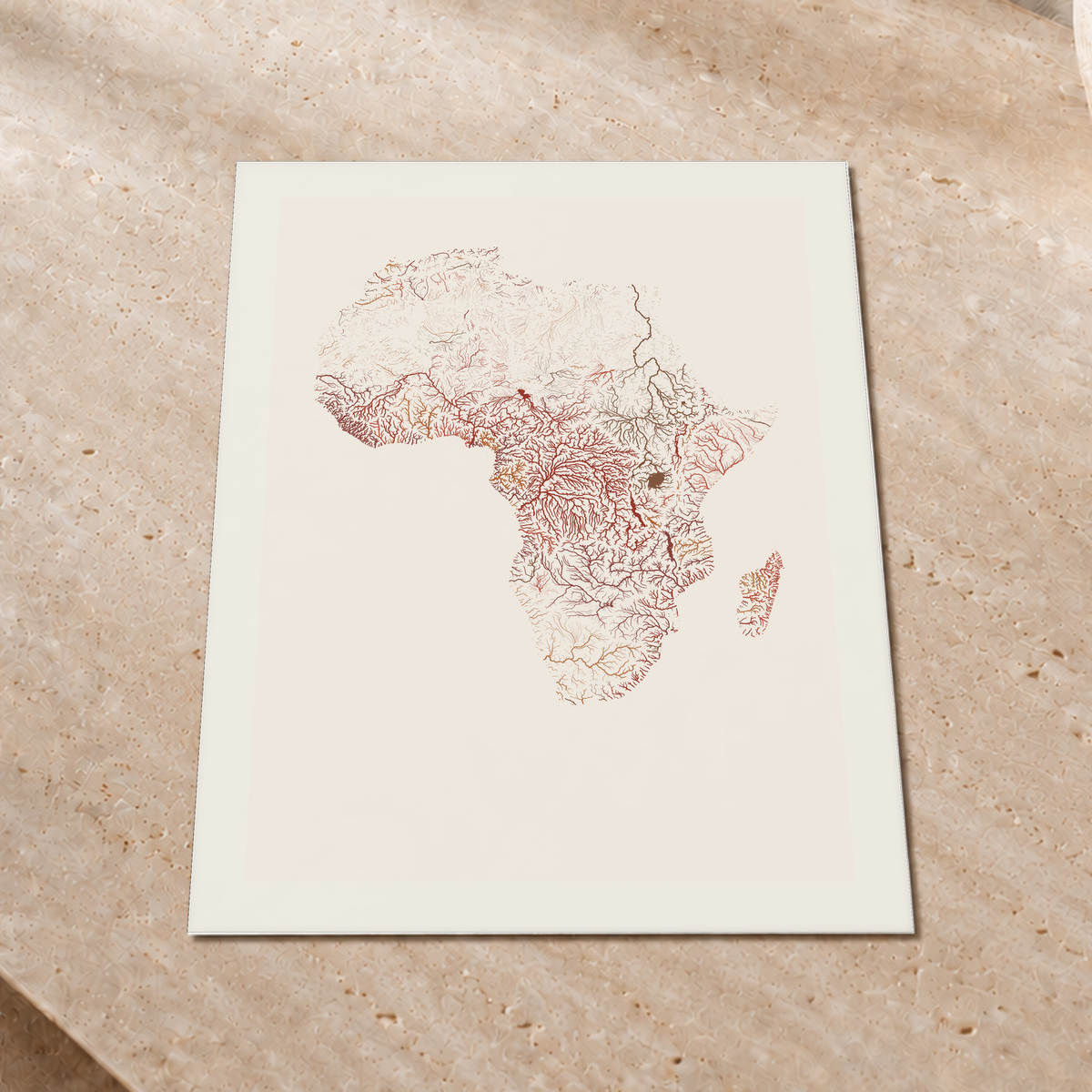 Beautiful Rivers — África — Terracota e areia, Impressão fine art · 45 × 60 cm, Margem branca