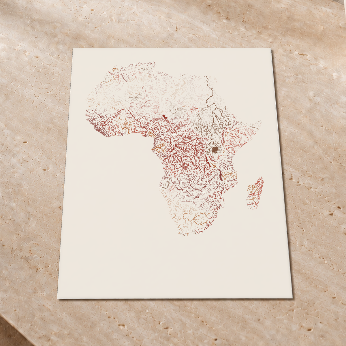 Beautiful Rivers — África — Terracota e areia, Impressão fine art · 60 × 80 cm, Sem margem