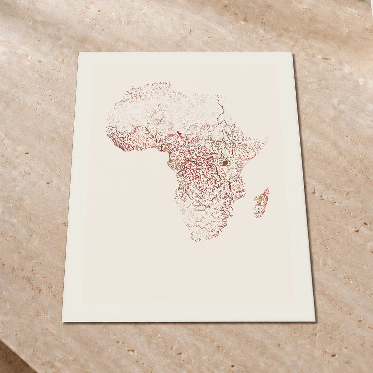 Beautiful Rivers — África — Terracota e areia, Impressão fine art · 60 × 80 cm, Margem branca
