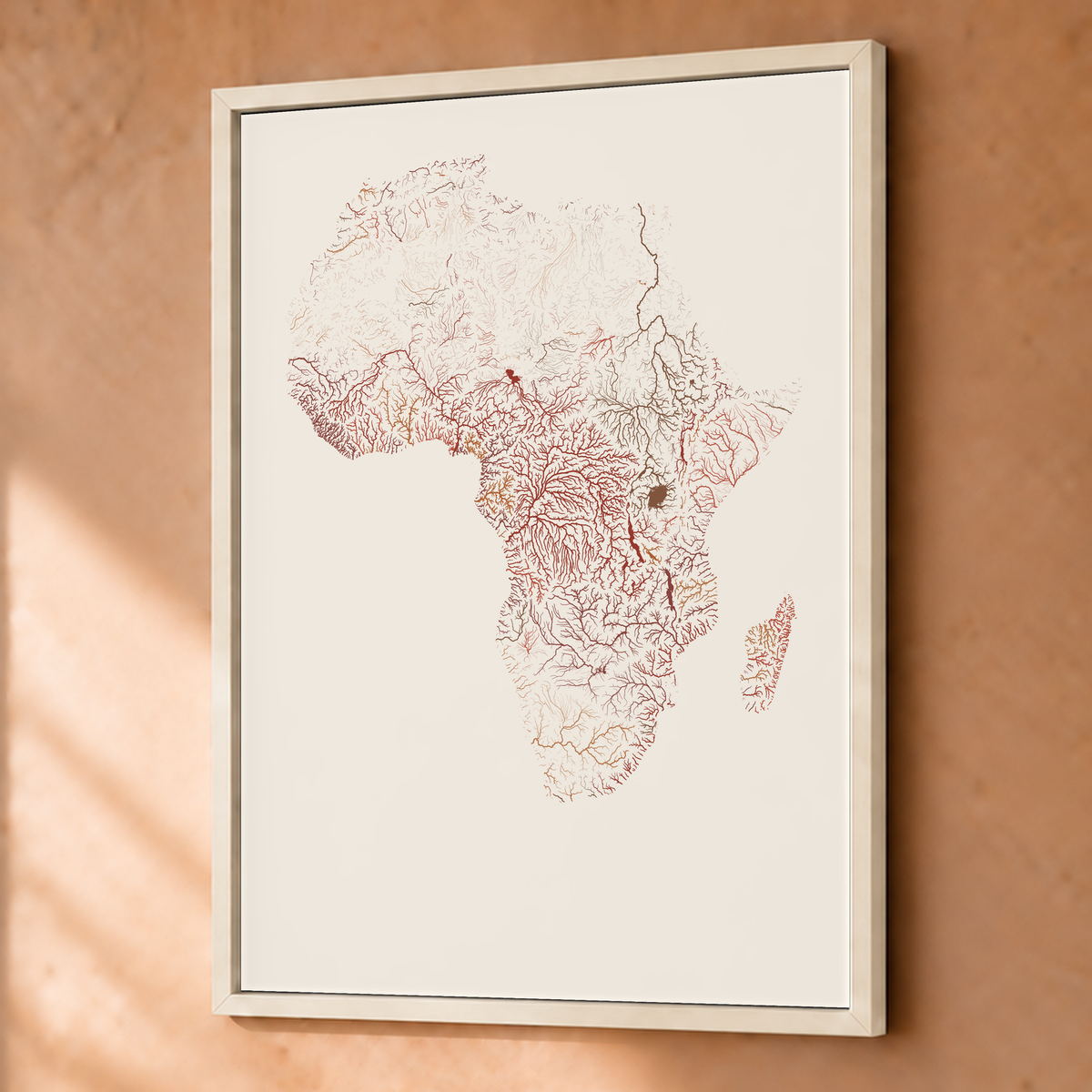 Beautiful Rivers — África — Terracota e areia, Fine art emoldurado · 45 × 60 cm, Branco · Sem margem