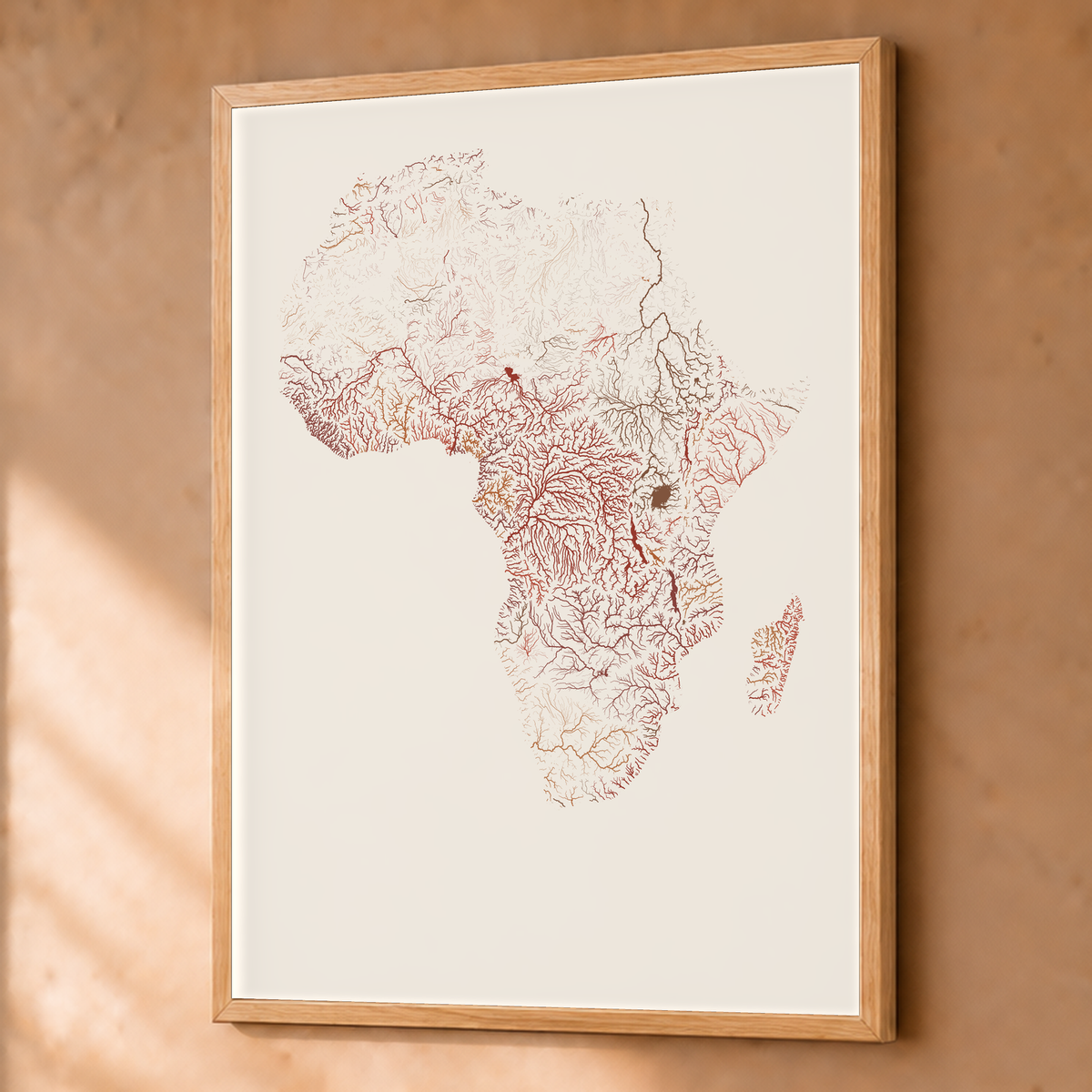 Beautiful Rivers — África — Terracota e areia, Fine art emoldurado · 60 × 80 cm, Natural · Sem margem