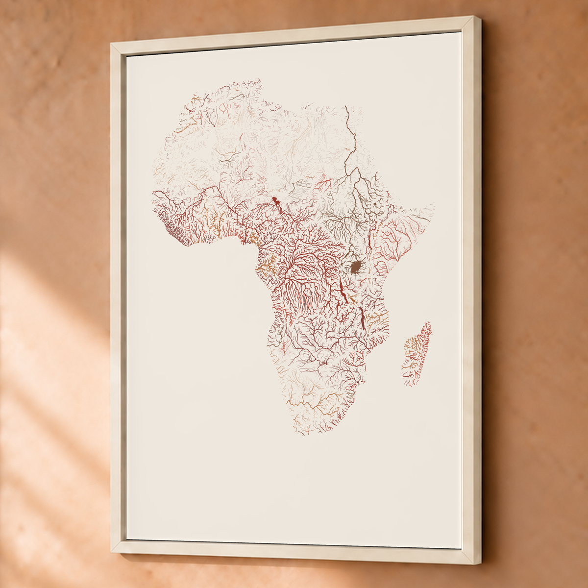 Beautiful Rivers — África — Terracota e areia, Fine art emoldurado · 60 × 80 cm, Branco · Sem margem