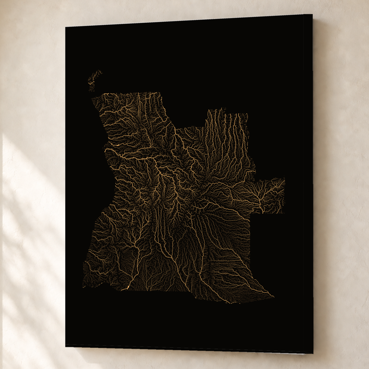 Quadro dos rios de Angola — Cobre, Sem margem — Canvas — 3x4