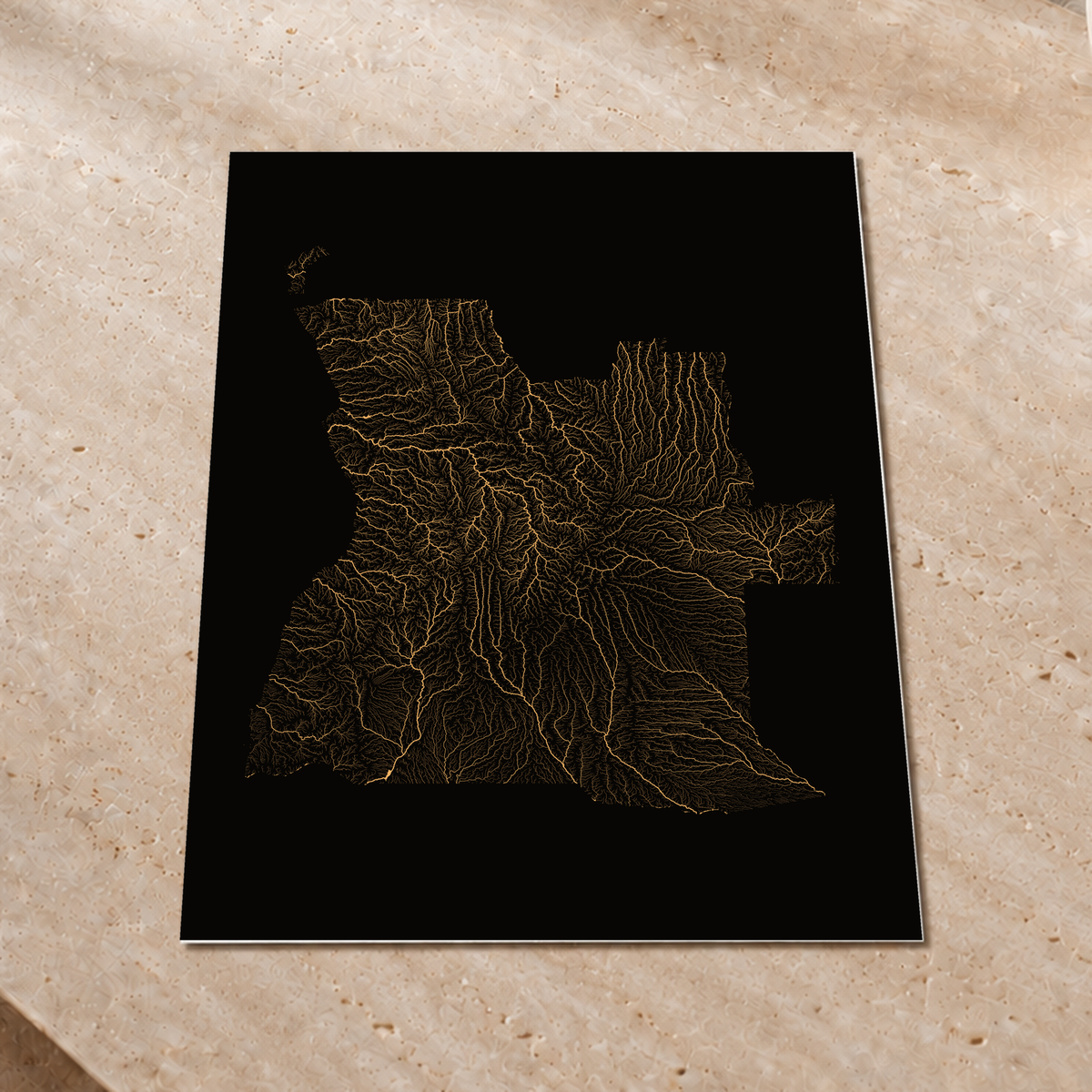 Quadro dos rios de Angola — Cobre, Sem margem — Fine art print — 3x4