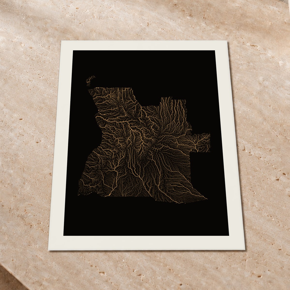 Quadro dos rios de Angola — Cobre, Margem branca — Fine art print — 3x4