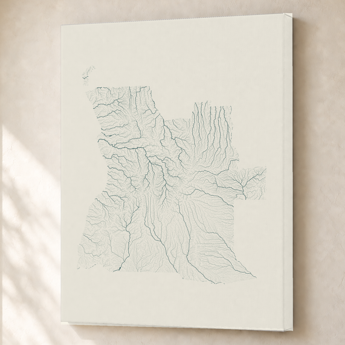 Quadro dos rios de Angola — Natural e luminosa, Sem margem — Canvas — 3x4