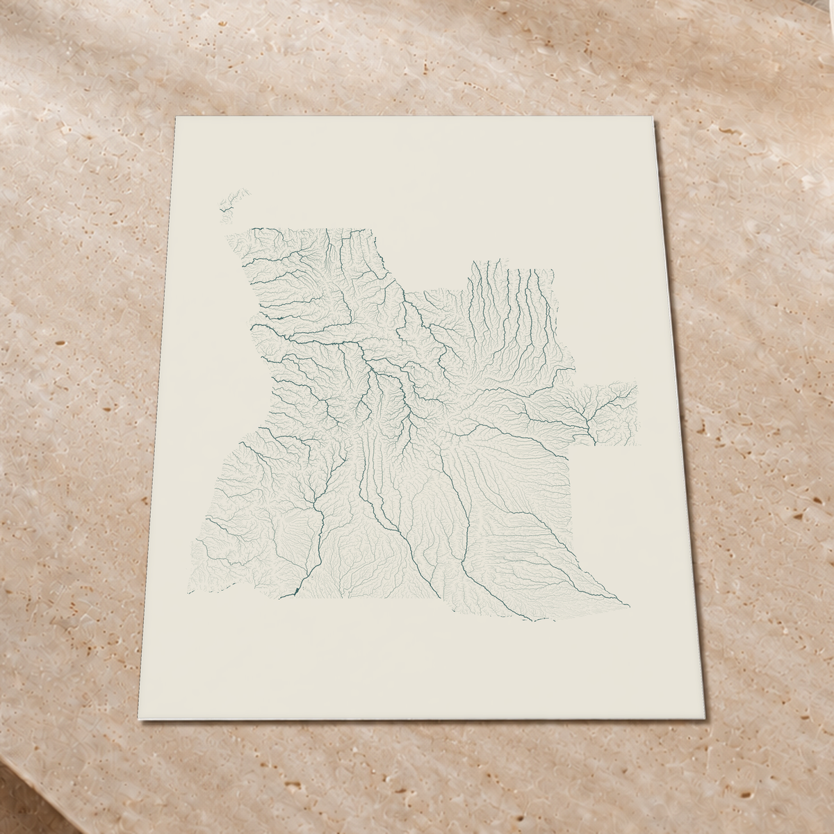 Quadro dos rios de Angola — Natural e luminosa, Sem margem — Fine art print — 3x4