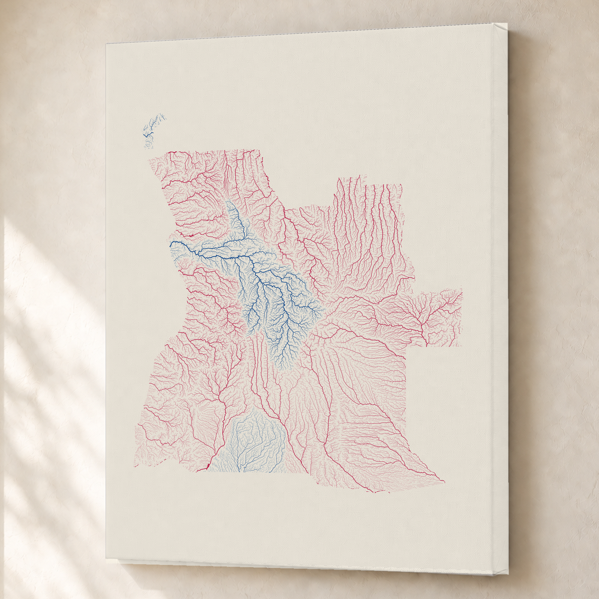 Quadro dos rios de Angola — Risografia, Sem margem — Canvas — 3x4
