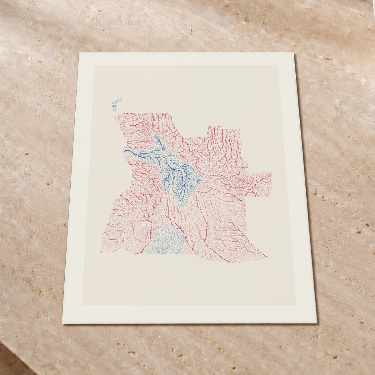 Quadro dos rios de Angola — Risografia, Margem branca — Fine art print — 3x4